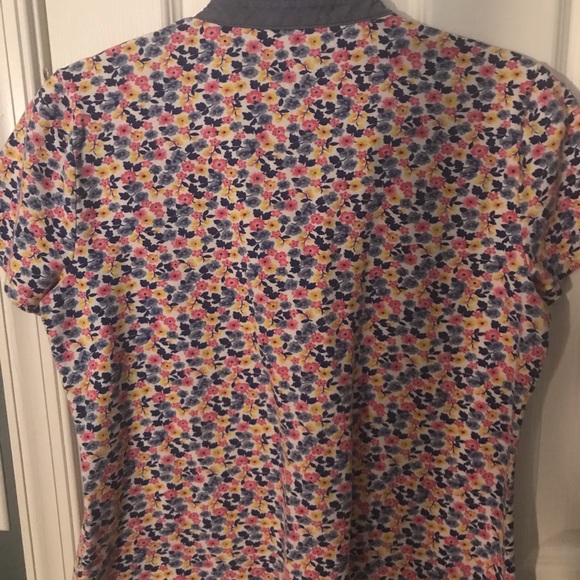 Talbots polo style shirt, floral, size M - Picture 2 of 2